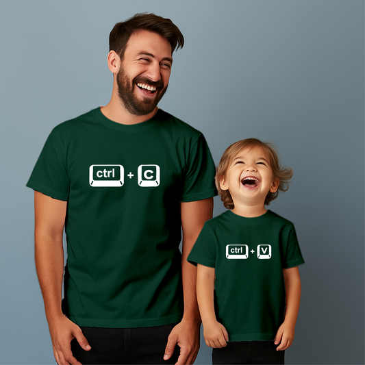 Comfortable cotton T-shirt suitable for father and son