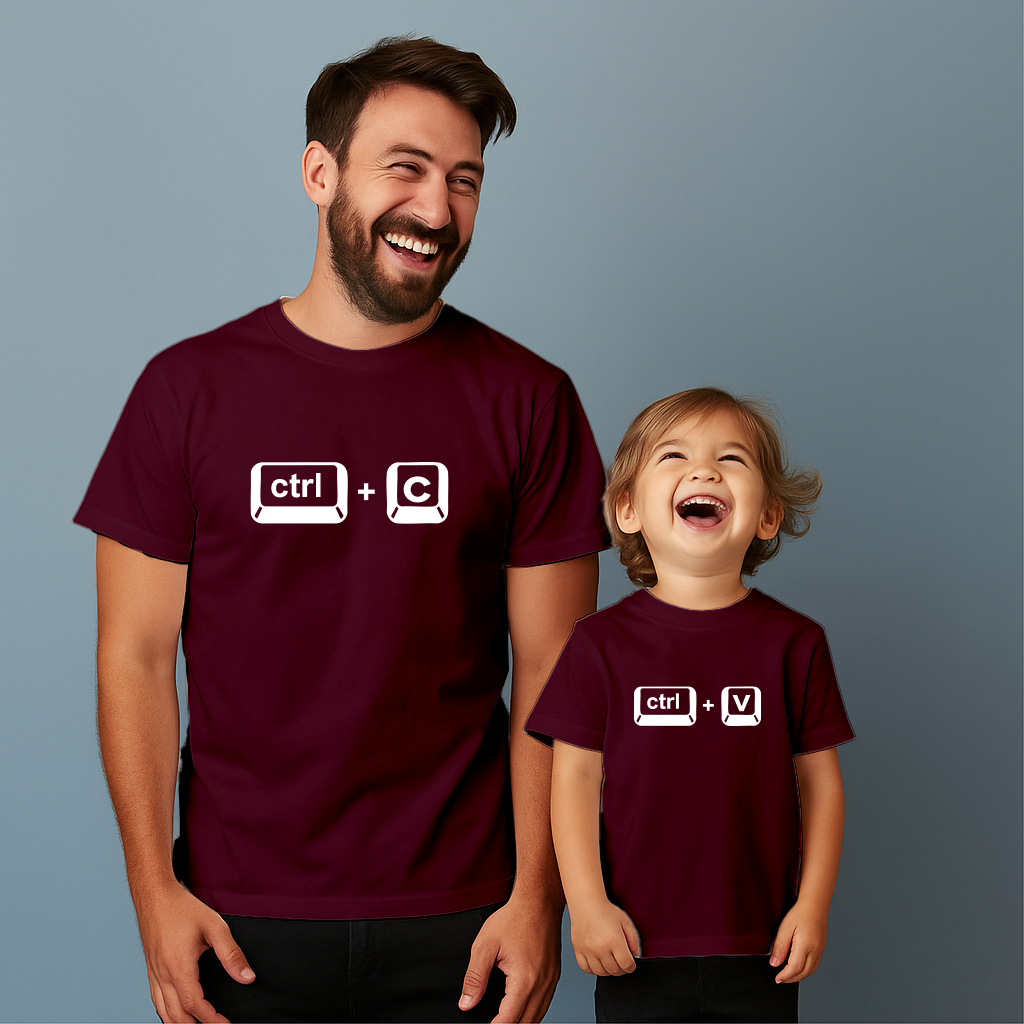 Comfortable cotton T-shirt suitable for father and son