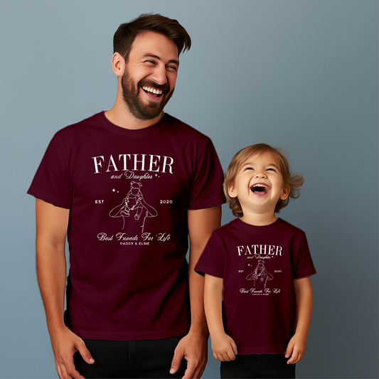 Comfortable cotton T-shirt suitable for father and son