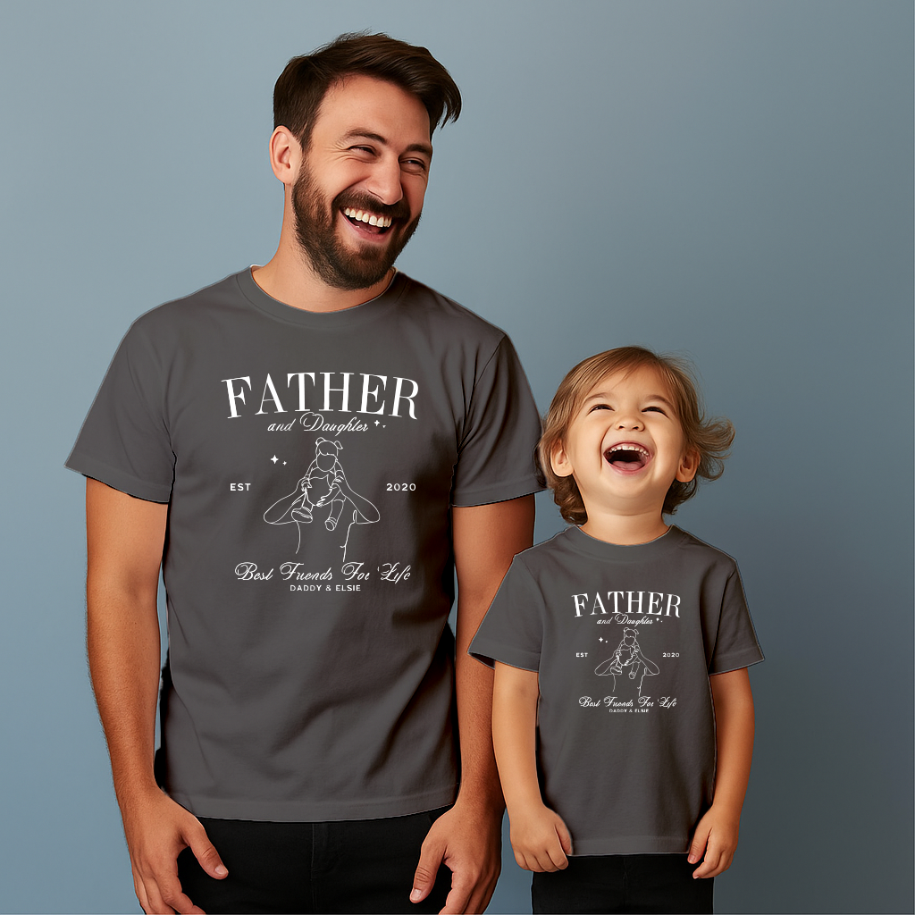 Comfortable cotton T-shirt suitable for father and son