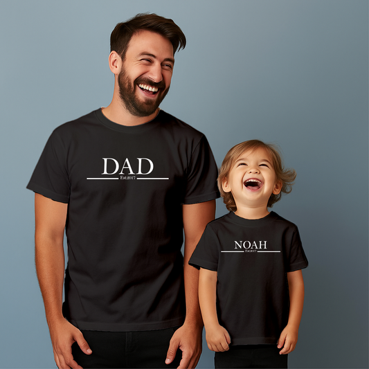 Comfortable cotton T-shirt suitable for father and son