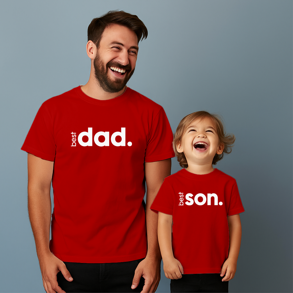 Comfortable cotton T-shirt suitable for father and son