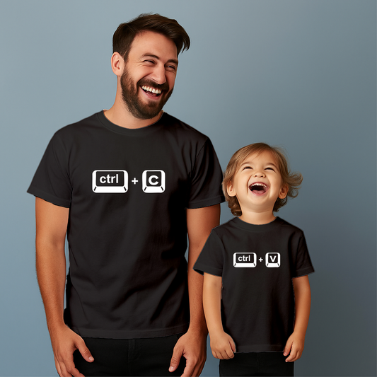 Comfortable cotton T-shirt suitable for father and son