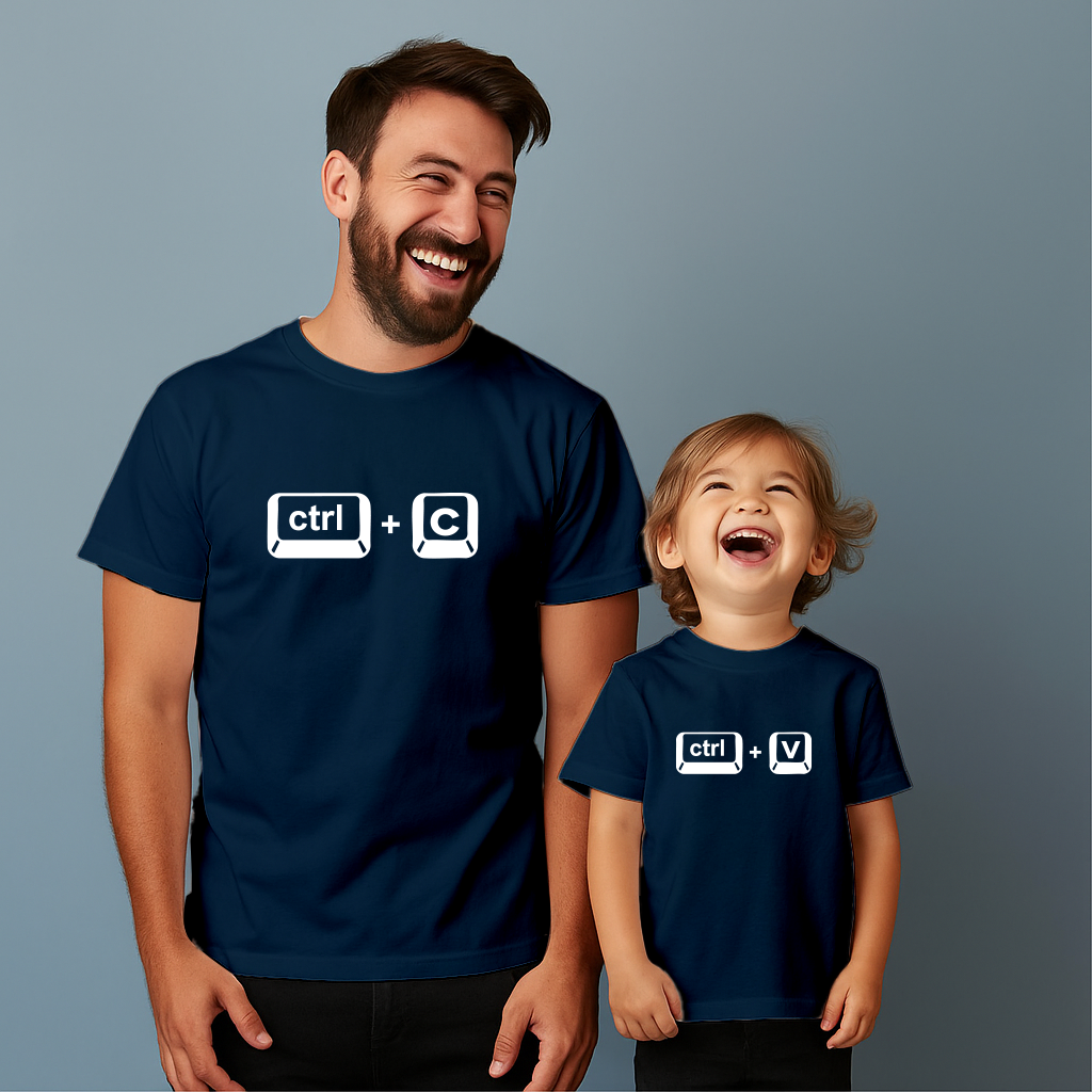 Comfortable cotton T-shirt suitable for father and son