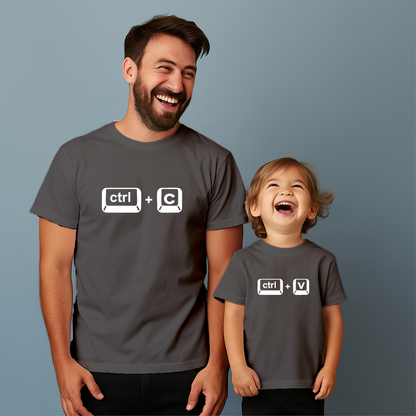 Comfortable cotton T-shirt suitable for father and son