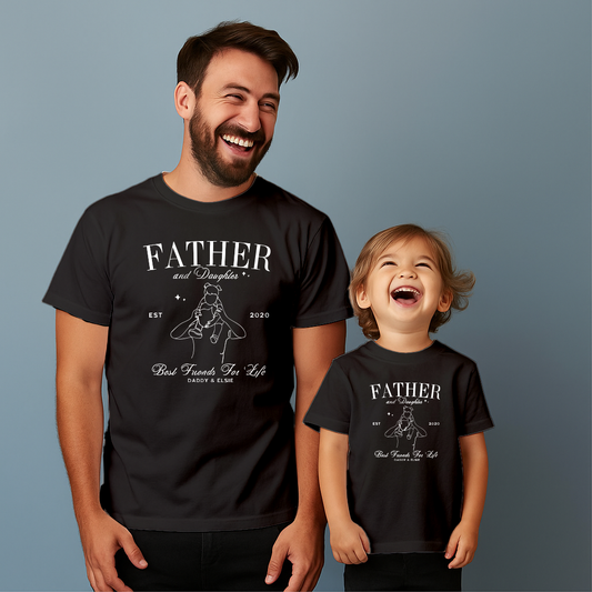 Comfortable cotton T-shirt suitable for father and son
