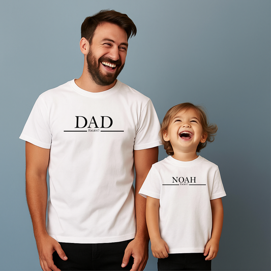 Comfortable cotton T-shirt suitable for father and son