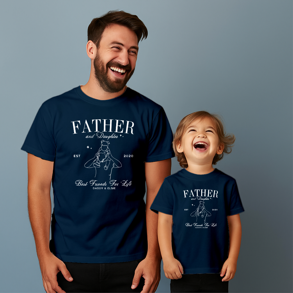 Comfortable cotton T-shirt suitable for father and son