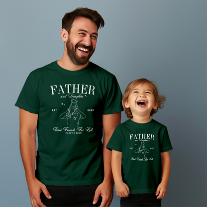 Comfortable cotton T-shirt suitable for father and son