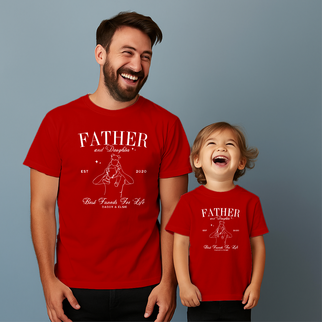 Comfortable cotton T-shirt suitable for father and son