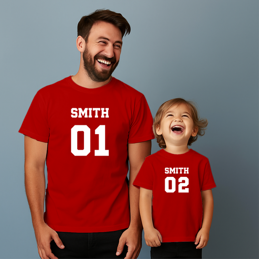 Comfortable cotton T-shirt suitable for father and son