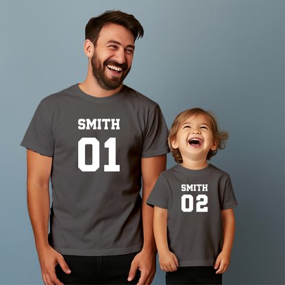 Comfortable cotton T-shirt suitable for father and son