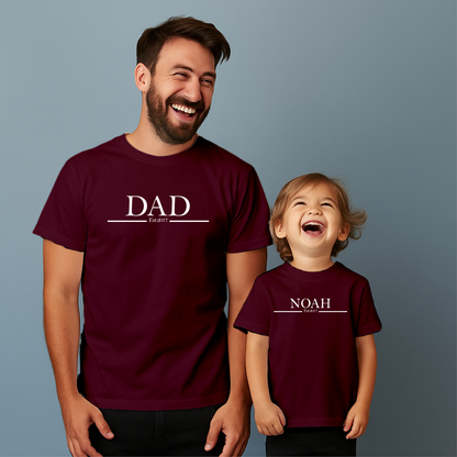 Comfortable cotton T-shirt suitable for father and son