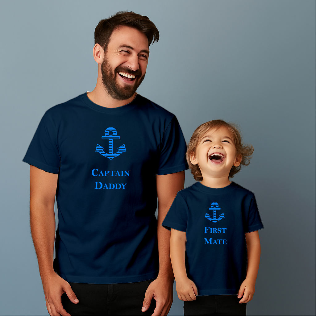 Comfortable cotton T-shirt suitable for father and son