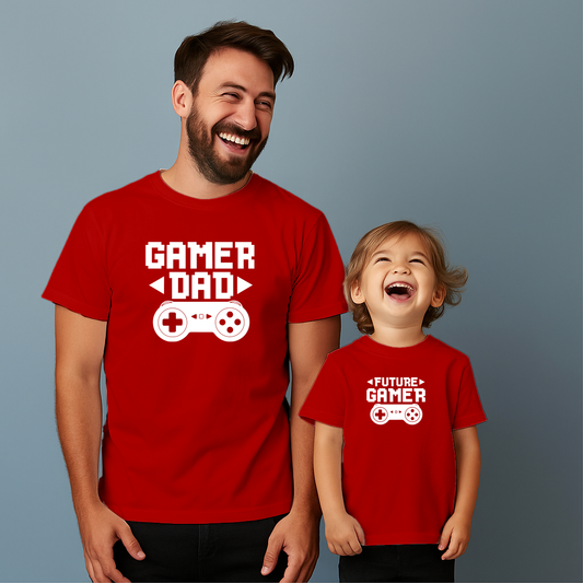 Comfortable cotton T-shirt suitable for father and son