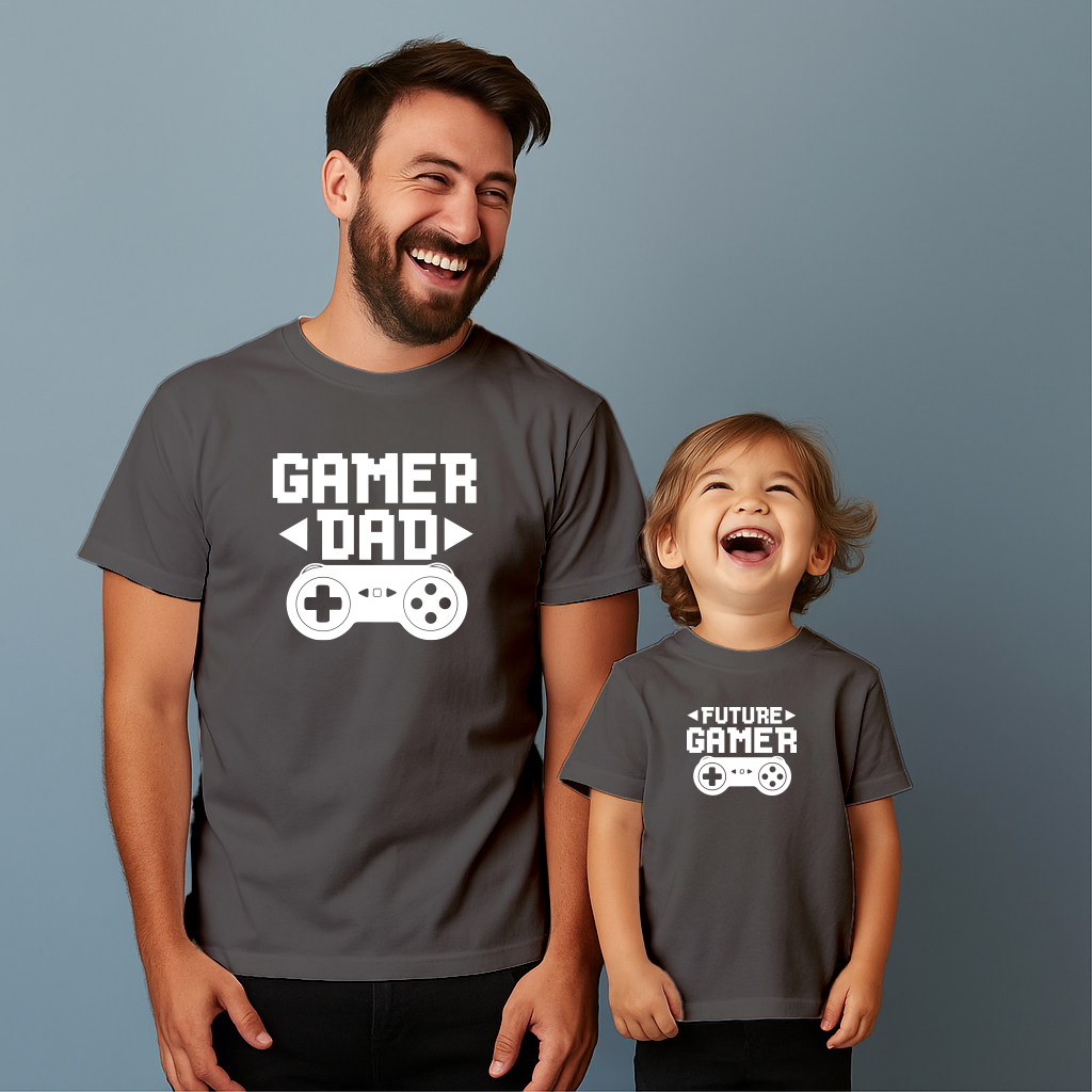 Comfortable cotton T-shirt suitable for father and son