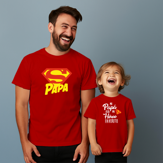 Comfortable cotton T-shirt suitable for father and son