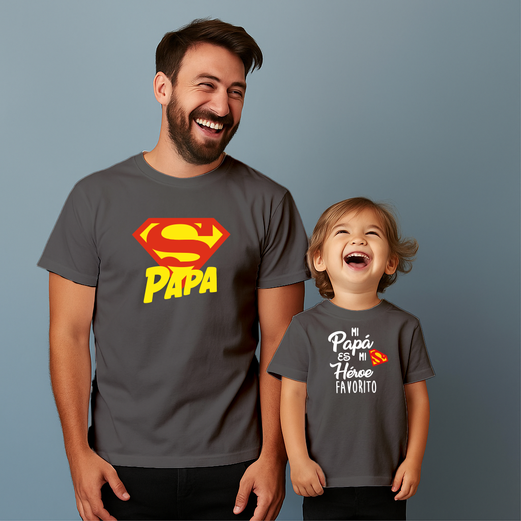 Comfortable cotton T-shirt suitable for father and son